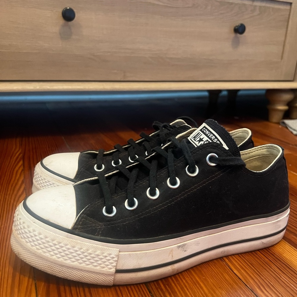 Converse Black and White Platform Sneakers